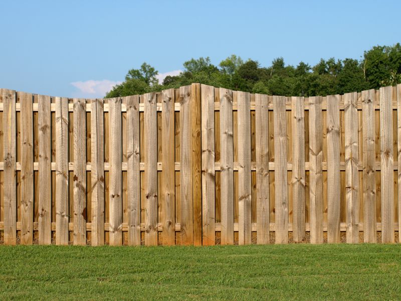 Wood Plank Fence Installation
